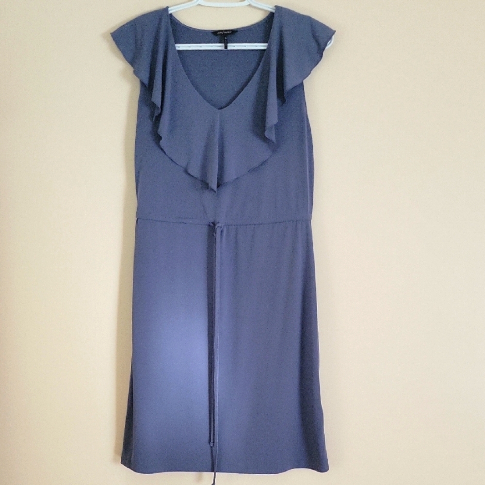Daisy Fuentes Elegant Blue Ruffle Dress Size Small